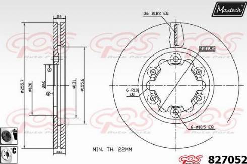 Maxtech 827052.6060 - Тормозной диск autosila-amz.com