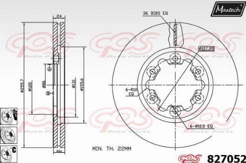 Maxtech 827052.6880 - Тормозной диск autosila-amz.com