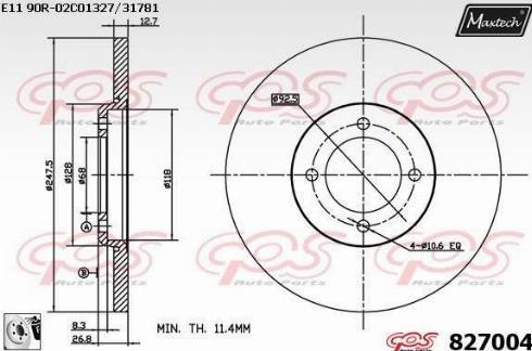 Maxtech 827004.0080 - Тормозной диск autosila-amz.com