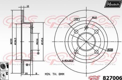 Maxtech 827006.6060 - Тормозной диск autosila-amz.com