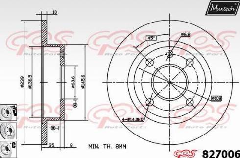 Maxtech 827006.6880 - Тормозной диск autosila-amz.com