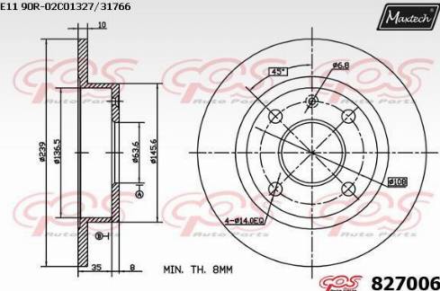 Maxtech 827006.0000 - Тормозной диск autosila-amz.com