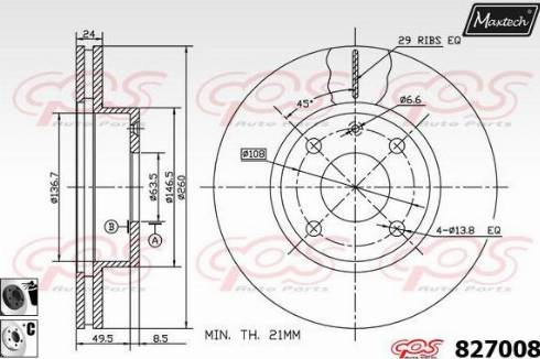 Maxtech 827008.6060 - Тормозной диск autosila-amz.com