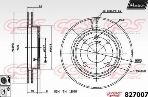 Maxtech 827007.6060 - Тормозной диск autosila-amz.com