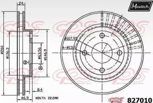 Maxtech 827010.0000 - Тормозной диск autosila-amz.com