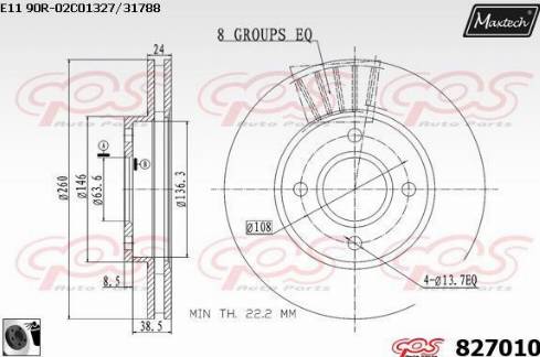 Maxtech 827010.0060 - Тормозной диск autosila-amz.com