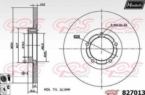 Maxtech 827013.6060 - Тормозной диск autosila-amz.com