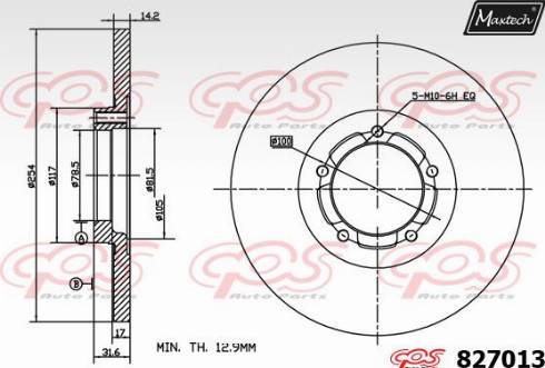 Maxtech 827013.0000 - Тормозной диск autosila-amz.com