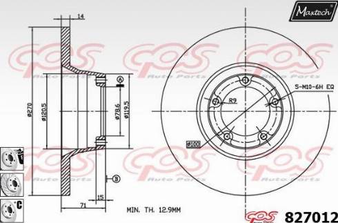 Maxtech 827012.6880 - Тормозной диск autosila-amz.com