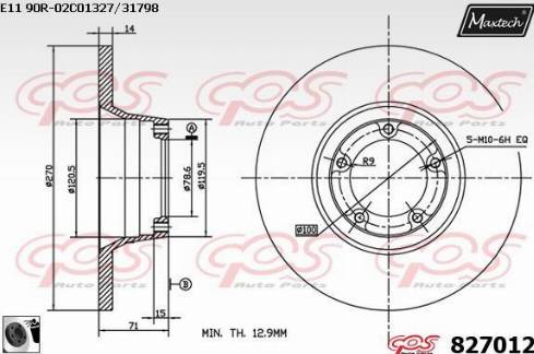 Maxtech 827012.0060 - Тормозной диск autosila-amz.com