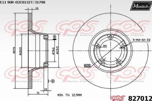 Maxtech 827012.0000 - Тормозной диск autosila-amz.com