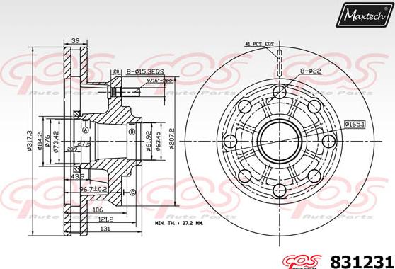 Maxtech 827012 - Тормозной диск autosila-amz.com