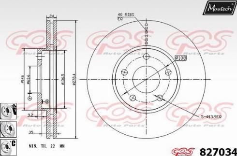 Maxtech 827034.6880 - Тормозной диск autosila-amz.com