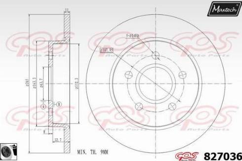 Maxtech 827036.0060 - Тормозной диск autosila-amz.com