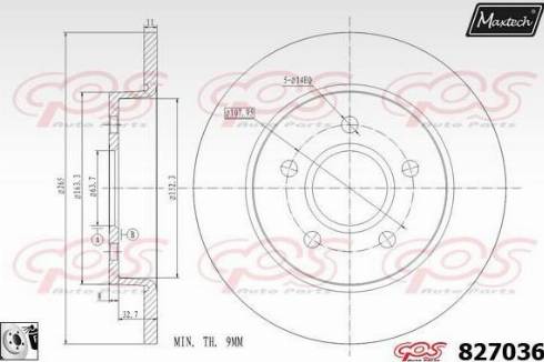 Maxtech 827036.0080 - Тормозной диск autosila-amz.com