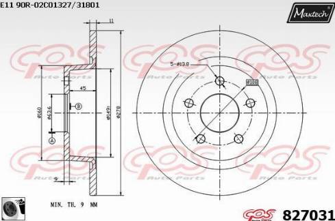 Maxtech 827031.0060 - Тормозной диск autosila-amz.com