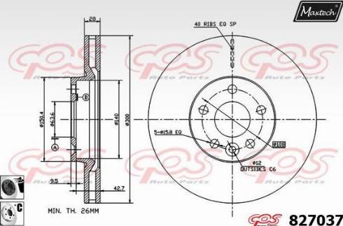 Maxtech 827037.6060 - Тормозной диск autosila-amz.com