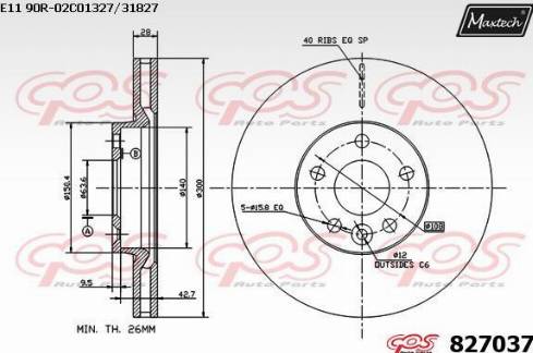 Maxtech 827037.0000 - Тормозной диск autosila-amz.com