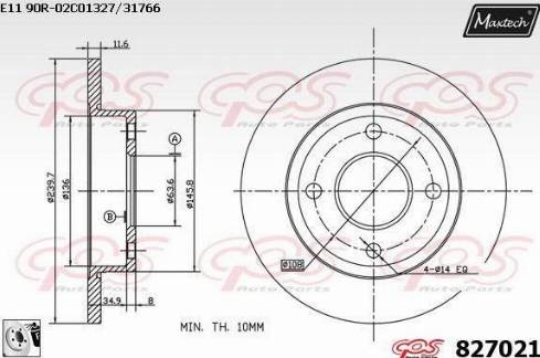 Maxtech 827021.0080 - Тормозной диск autosila-amz.com