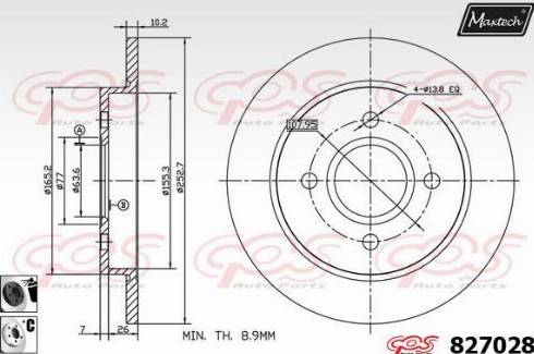 Maxtech 827028.6060 - Тормозной диск autosila-amz.com