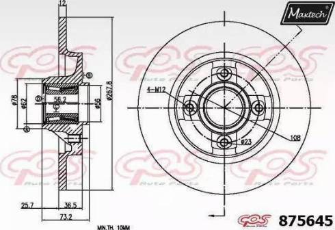 Maxtech 875645.6885 - Тормозной диск autosila-amz.com