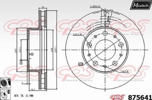 Maxtech 875641.6060 - Тормозной диск autosila-amz.com