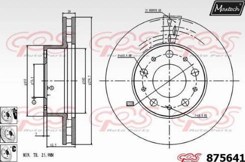 Maxtech 875641.6980 - Тормозной диск autosila-amz.com