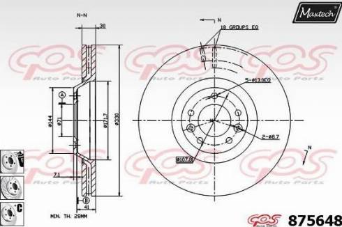 Maxtech 875648.6880 - Тормозной диск autosila-amz.com