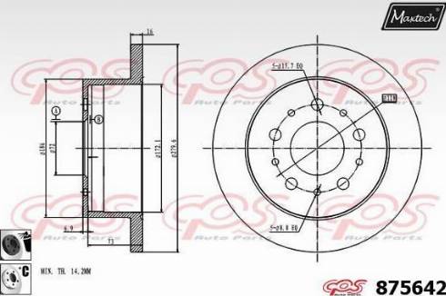 Maxtech 875642.6060 - Тормозной диск autosila-amz.com