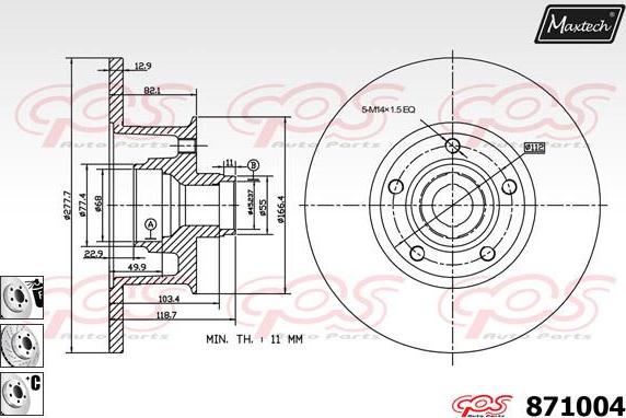 Maxtech 875655 - Тормозной диск autosila-amz.com