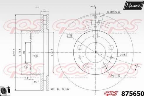 Maxtech 875650.0060 - Тормозной диск autosila-amz.com