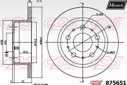 Maxtech 875651.0000 - Тормозной диск autosila-amz.com