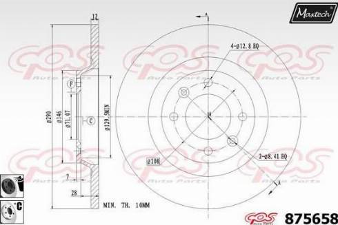 Maxtech 875658.6060 - Тормозной диск autosila-amz.com