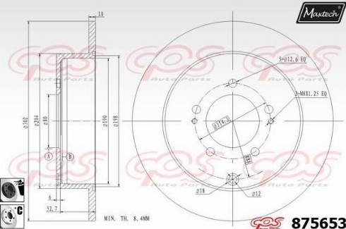 Maxtech 875653.6060 - Тормозной диск autosila-amz.com