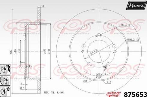 Maxtech 875653.6880 - Тормозной диск autosila-amz.com