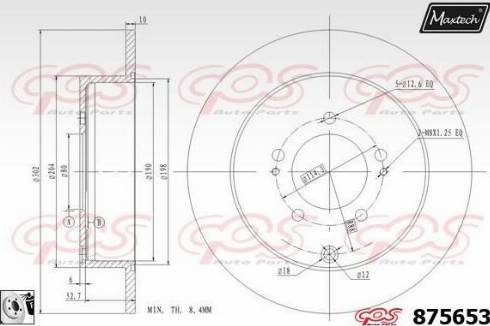 Maxtech 875653.0080 - Тормозной диск autosila-amz.com