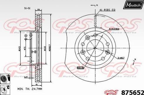 Maxtech 875652.6060 - Тормозной диск autosila-amz.com