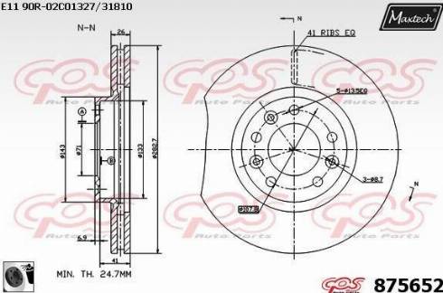 Maxtech 875652.0060 - Тормозной диск autosila-amz.com