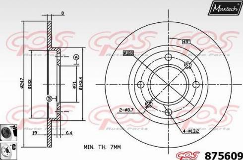 Maxtech 875609.6060 - Тормозной диск autosila-amz.com