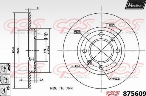 Maxtech 875609.6880 - Тормозной диск autosila-amz.com