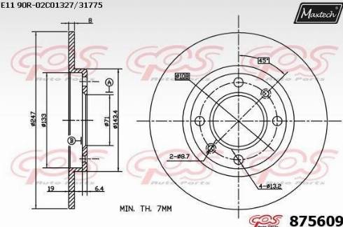 Maxtech 875609.0000 - Тормозной диск autosila-amz.com