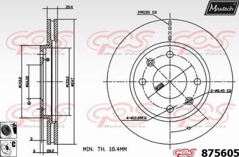 Maxtech 875605.6060 - Тормозной диск autosila-amz.com