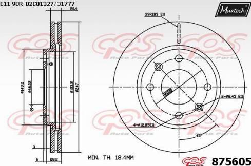 Maxtech 875605.0000 - Тормозной диск autosila-amz.com