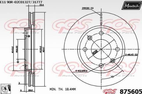 Maxtech 875605.0080 - Тормозной диск autosila-amz.com