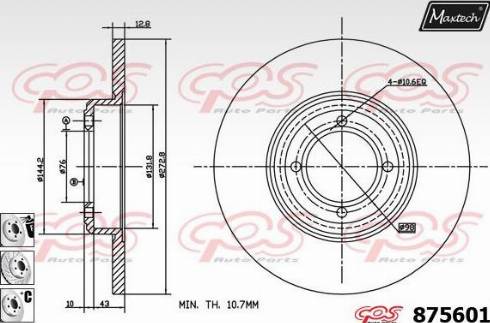 Maxtech 875601.6980 - Тормозной диск autosila-amz.com