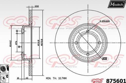 Maxtech 875601.6060 - Тормозной диск autosila-amz.com