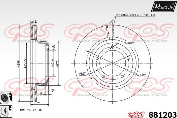 Maxtech 875601 - Тормозной диск autosila-amz.com