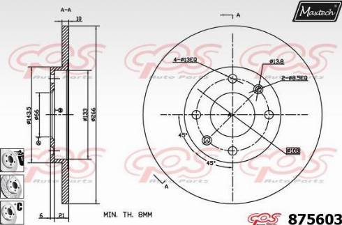 Maxtech 875603.6880 - Тормозной диск autosila-amz.com