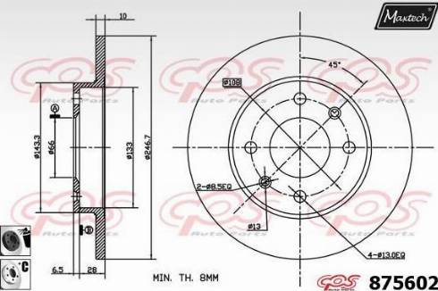 Maxtech 875602.6060 - Тормозной диск autosila-amz.com