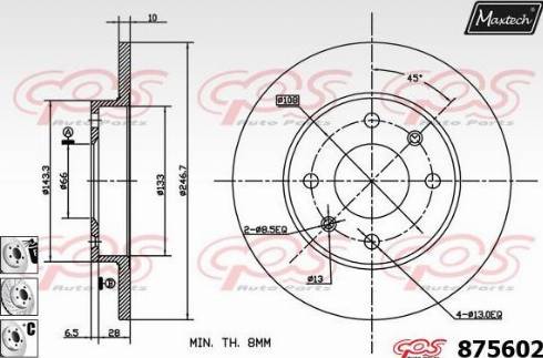 Maxtech 875602.6880 - Тормозной диск autosila-amz.com